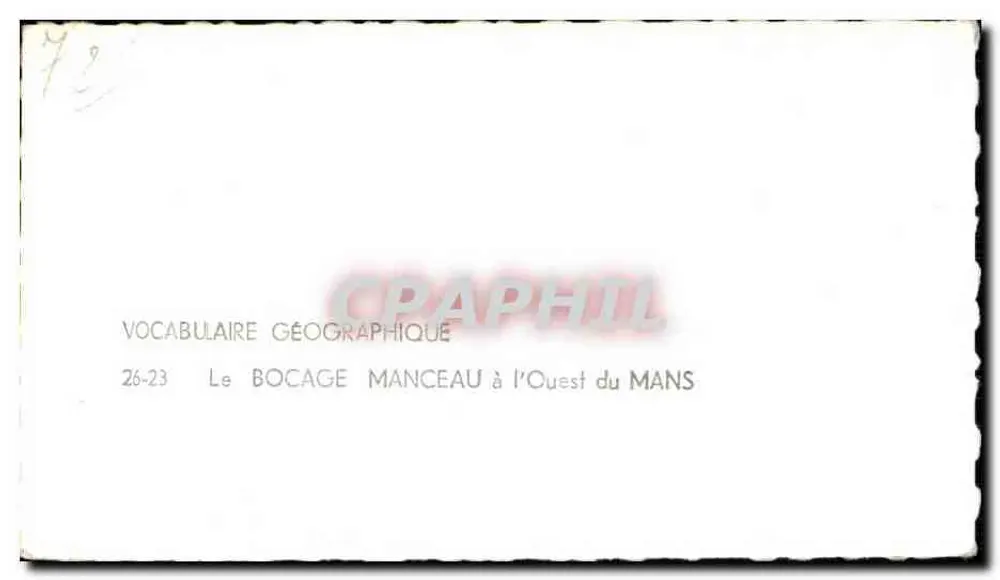 O Bocage Manceau a oeste de Le Mans — Vocabulário Geográfico — Editor LAPIS, n° 26-23 - Verso