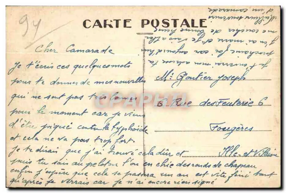 Eingang zum Fort von CHARENTON — 32. Artillerieregiment — Ansichtskarte Delteil - Rückseite