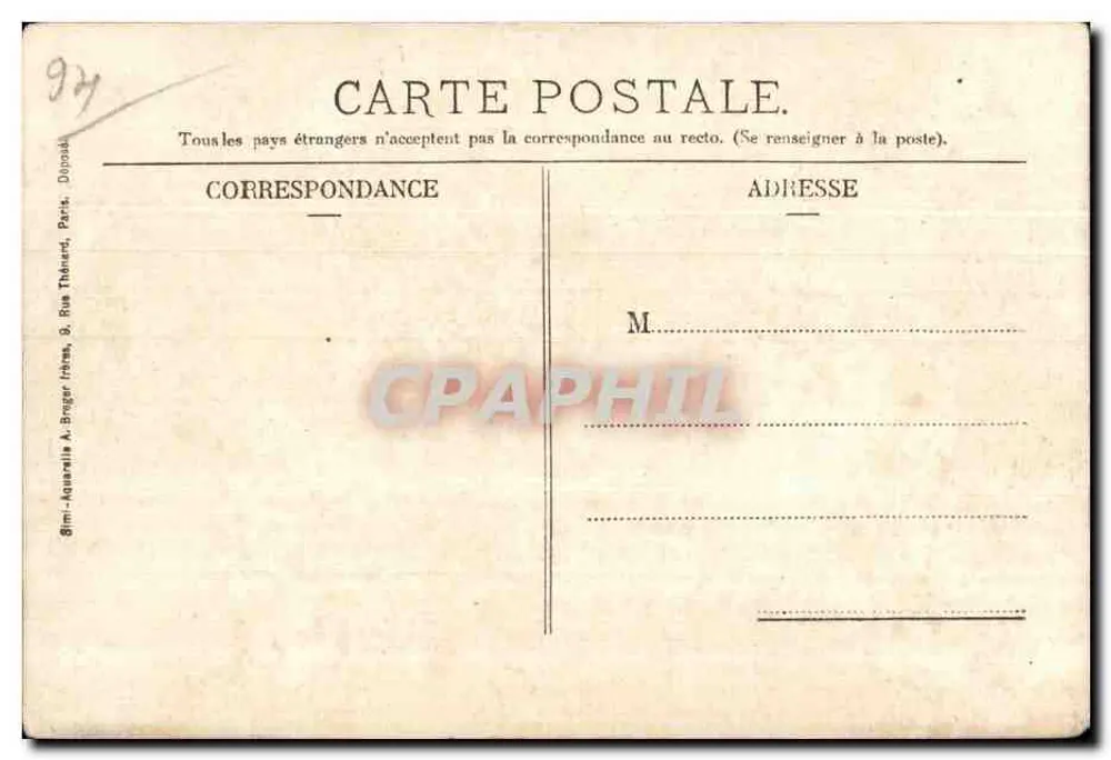 Saint-Mandé - Bois de Vincennes - Ansicht vom Champignon — Pap. parf. E. Carton, 32, Gde. Rue de la République - St-Mandé. - Rückseite