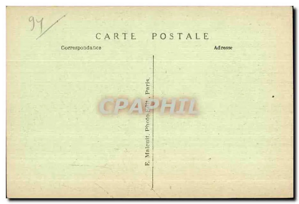 Bois de Vincennes — Le pont des Îles — E.M. Nr. 1002 - Rückseite