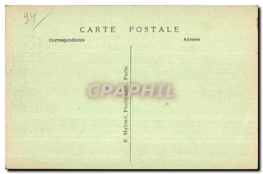 Bois de Vincennes — A Cascata — E.M. n°1013 - Verso