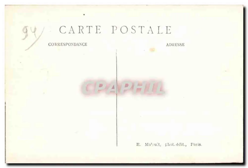 Vincennes — Flugzeug, das über den Donjon fliegt — E. M. - Rückseite