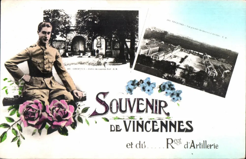 Vincennes — Erinnerung an Vincennes und das Artillerieregiment — E.M. - Vorderseite