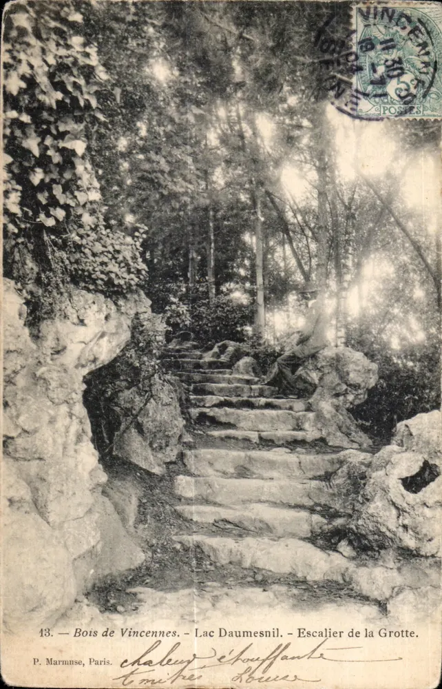 Bois de Vincennes — Lac Daumesnil — Grotten-Treppe — P. Marmuse, Paris, n°13 - Vorderseite