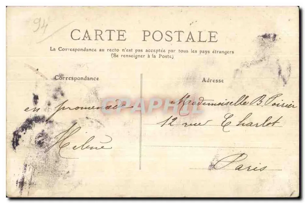 O Donjon de Vincennes — vista aérea — Coleção F. Fleury, n°40 - Verso