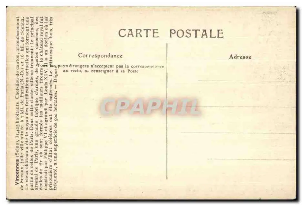 Bois de Vincennes — Ein Charakter am See St-Mande - Rückseite