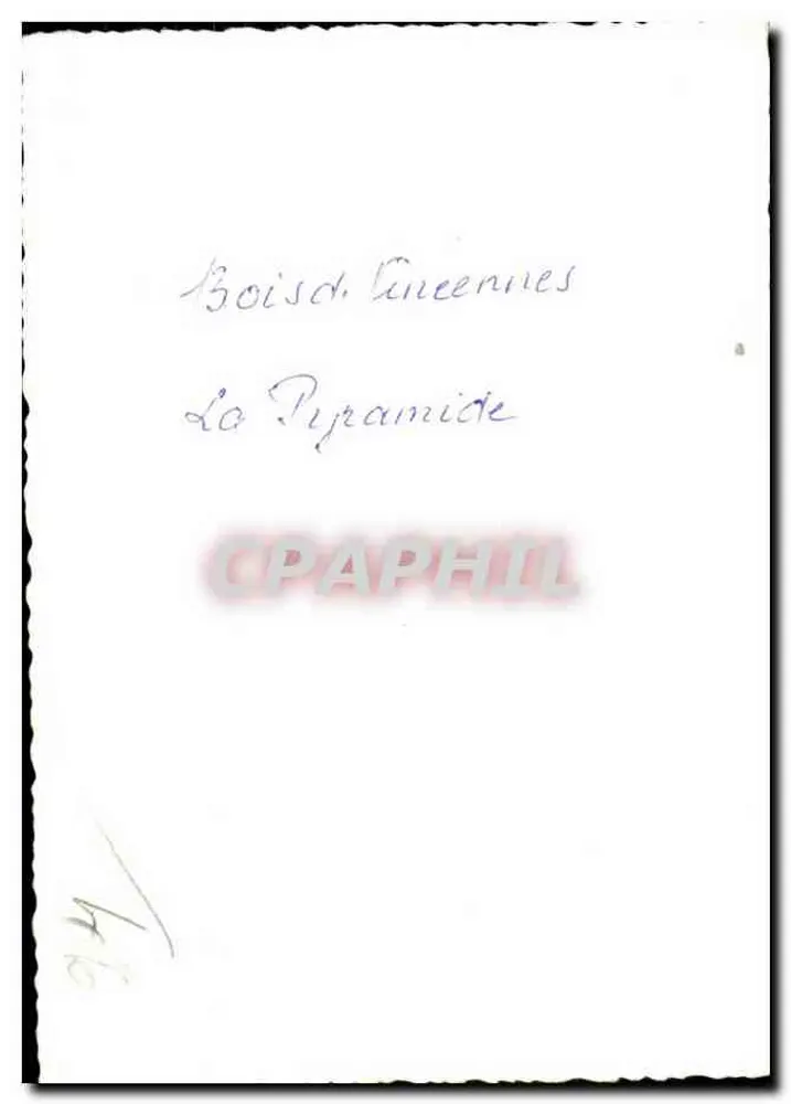 Bois de Greenennes — A Pirâmide - Verso