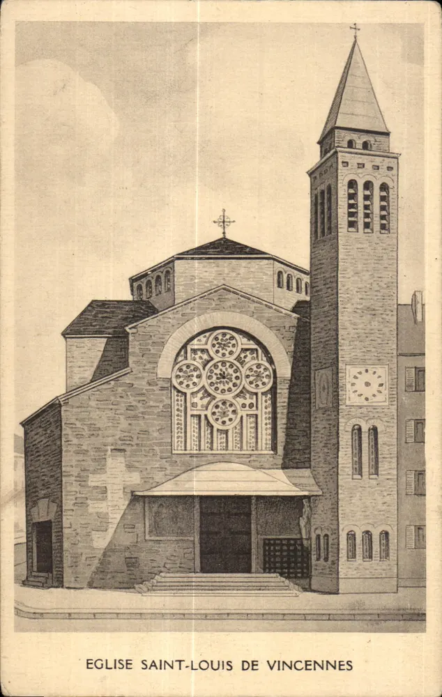 Igreja de São Luís de Vincennes — ilustração arquitetônica — sem editor nem número visível - Frente