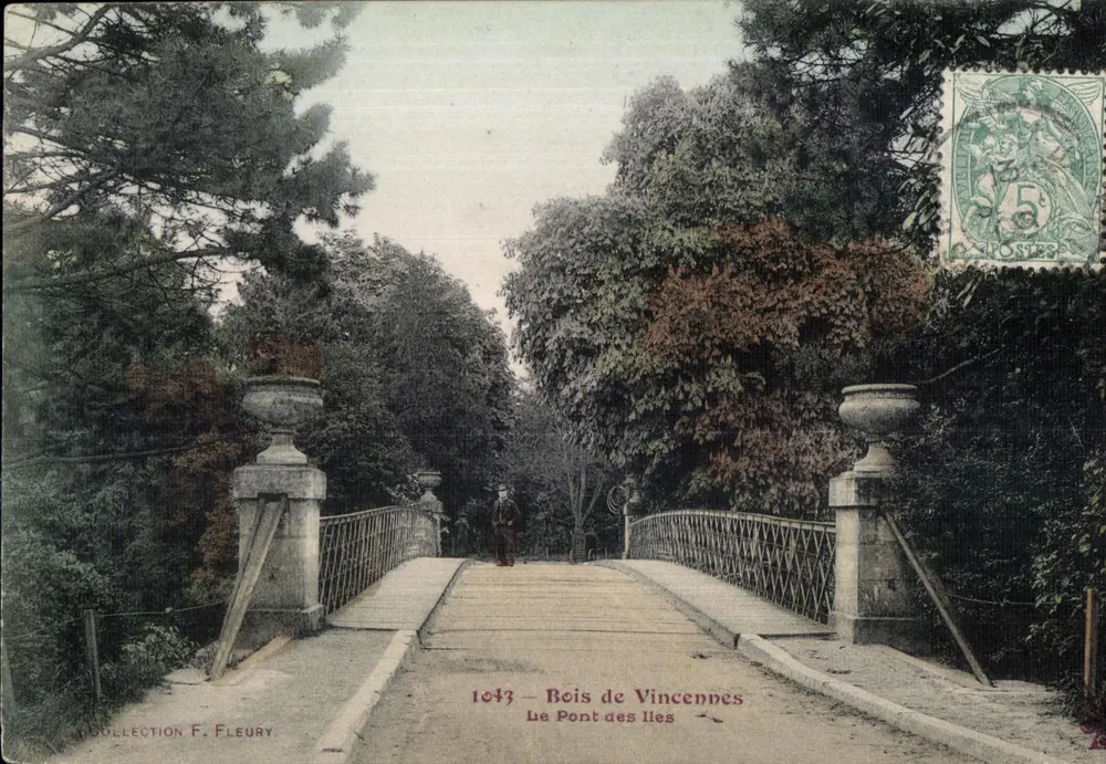 O Ponte das Ilhas — Bois de Vincennes — Coleção F. Fleury - Frente