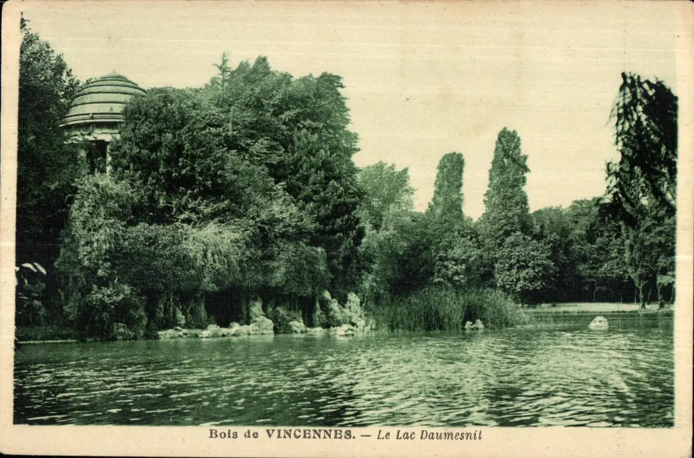 Bois de VINCENNES. — Vista do Lago Daumesnil — Edição Blamont (Paris) - Frente