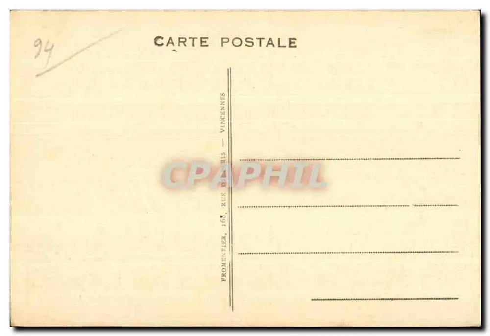 Vincennes - A torre de defesa — editor Promentier, 162, rue de Paris - Verso