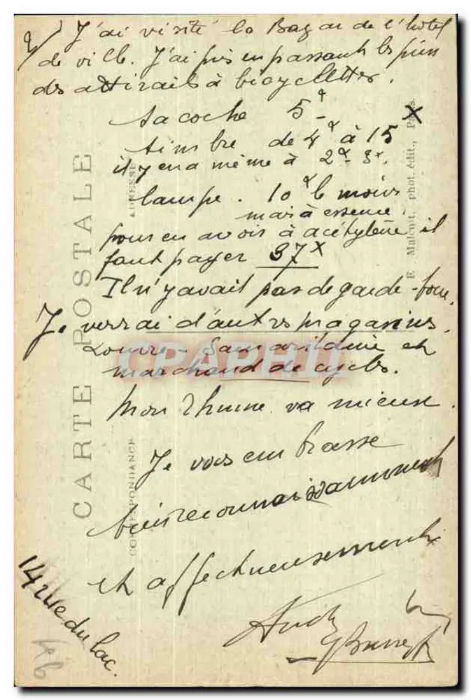Vincennes — Der Bergfried — Flugzeug, das über das Schloss fliegt — E.M. — n° 3752 - Rückseite
