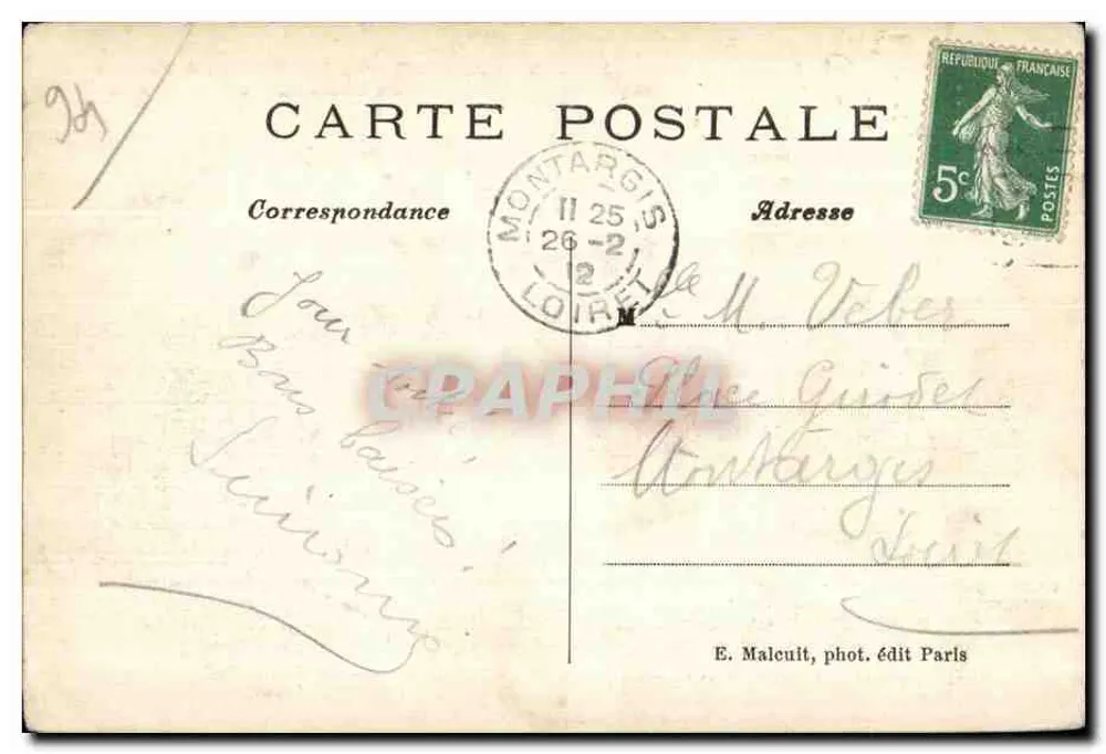 Vincennes — Der Bergfried und die Gräben des Schlosses — E.M. n°288 - Rückseite