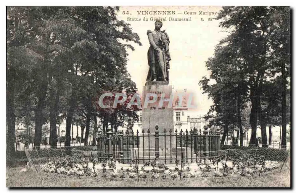 Vincennes — Cours Marigny — Statua del Generale Daumesnil - Recto