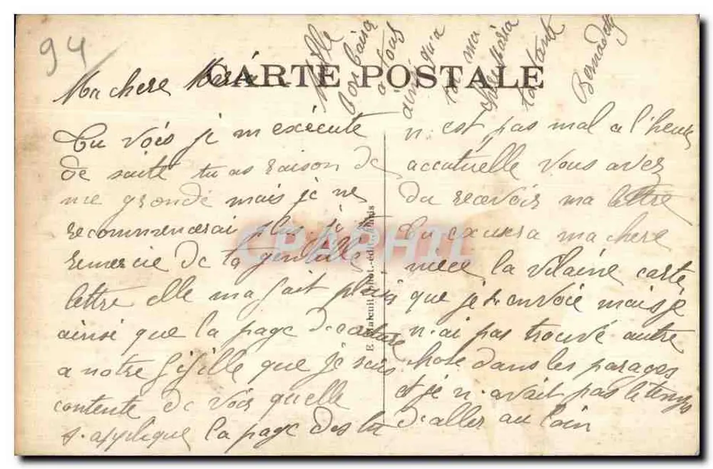 Bois de Vincennes — Pelouse de Fontenay — E.M. n°930 - Rückseite