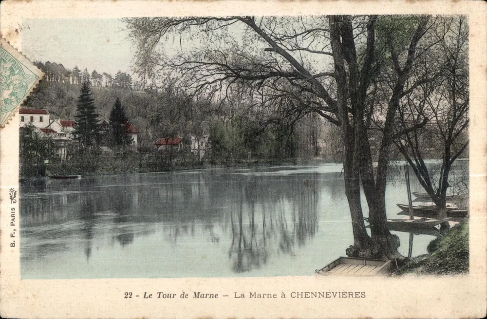 Die Marne bei Chennevières — Der Tour de Marne — B. E., Paris, Nr. 22 - Vorderseite