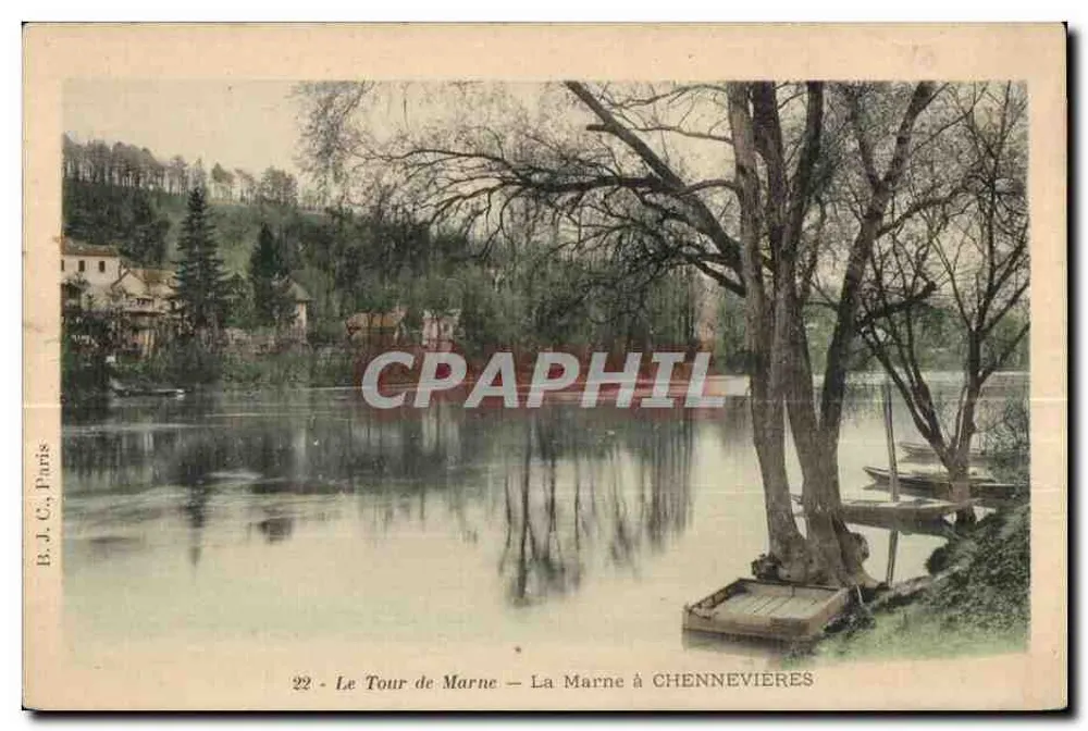Die Marne in Chennevières — Le Tour de Marne — B. J. C., Paris, n°22 - Vorderseite