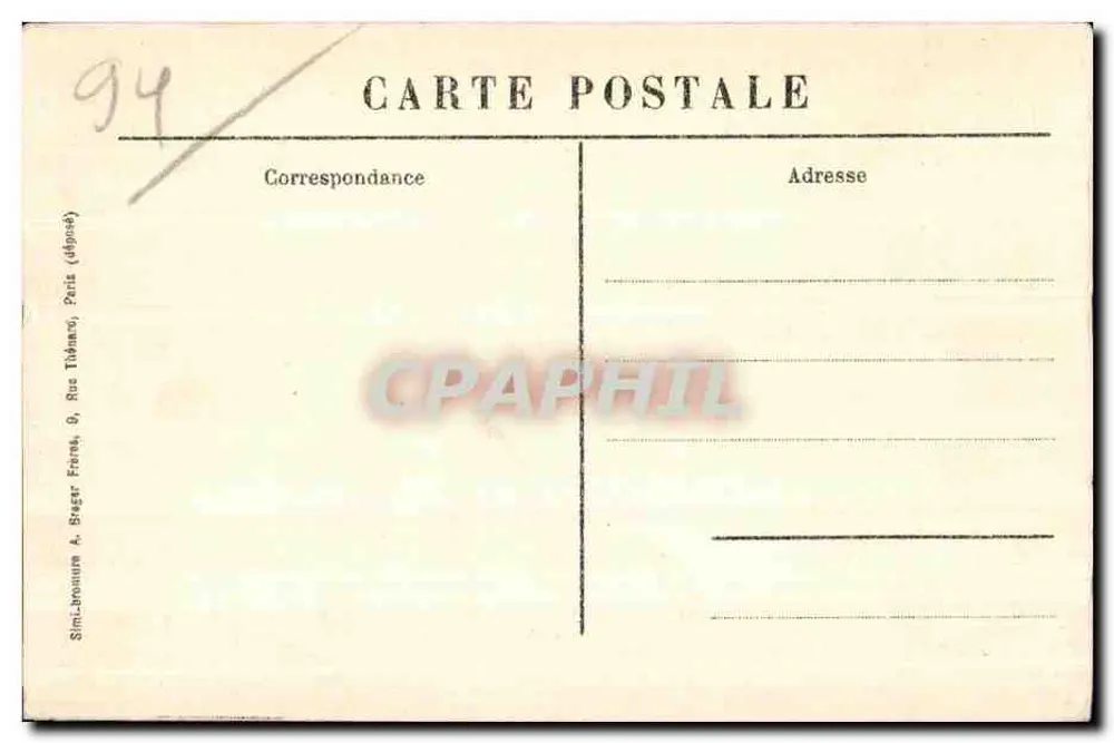Monumento de la Defensa de Champigny, 1870-71 — editor Simi-Broussard, París - Reverso