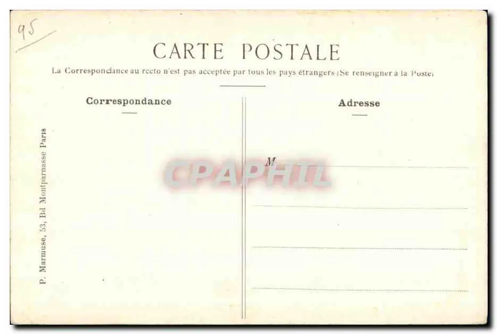 Enghien-les-Bains — Lago da Princesa Mathilde — P. Marmuse, 53, Av. Montparnasse Paris - Verso