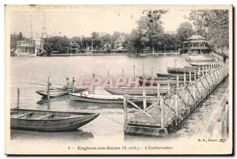 Enghien-les-Bains (S.-et-O.) — A Embarcação — B. F., Paris - Frente