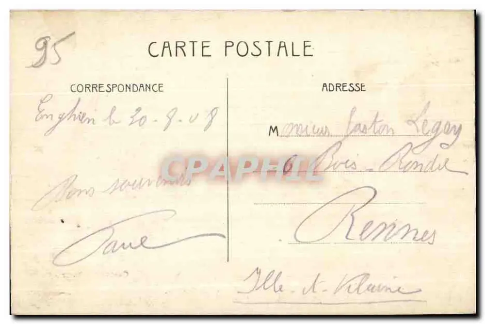 Enghien-les-Bains — Jardim do Casino — Editor não identificado, número de série não visível - Verso