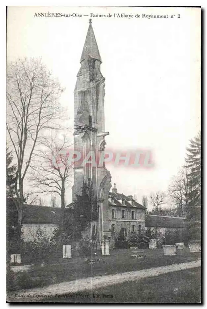 ASNIÈRES-sur-Oise — Ruines de l'Abbaye de Royaumont n° 2 — Éditeur de l'Épicierie, Louvain-Villars, 1 R. Paris - Vorderseite