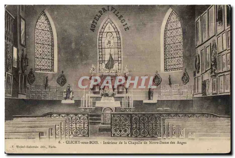 Clichy-sous-Bois — Innenansicht der Kapelle Notre-Dame des Anges — E. Weibel-Rabersin Verlag, Paris - Vorderseite