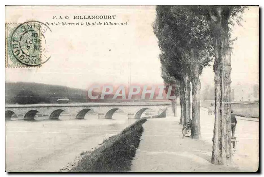 Brücke von Sèvres und Quai de Billancourt — F.A. 63 — Unbekannter Verlag - Vorderseite