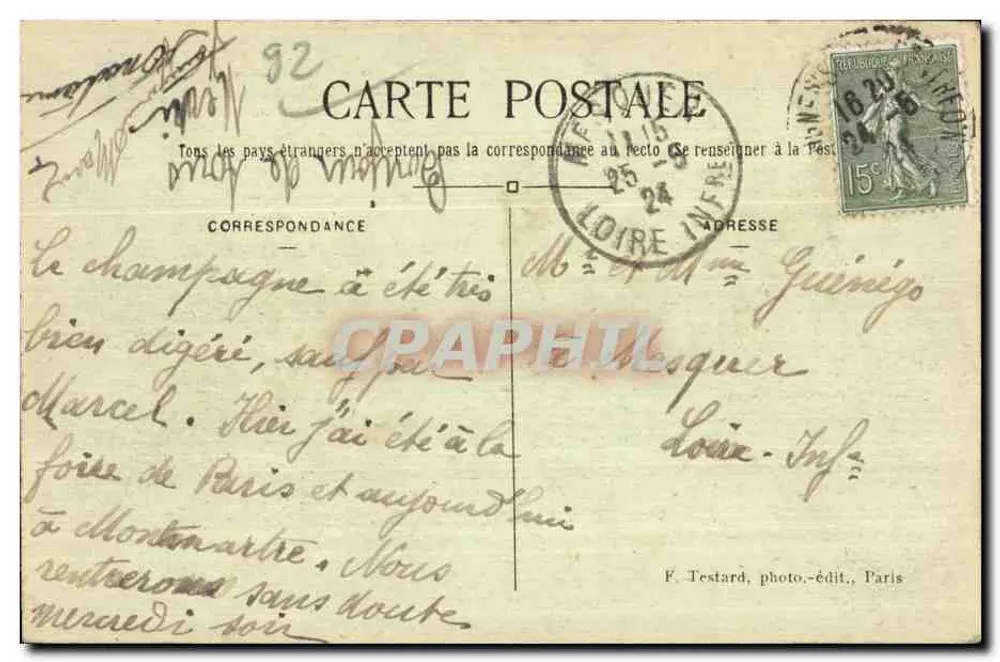 Boulogne-sur-Seine — Vista Geral — E.M. n°1768 - Verso