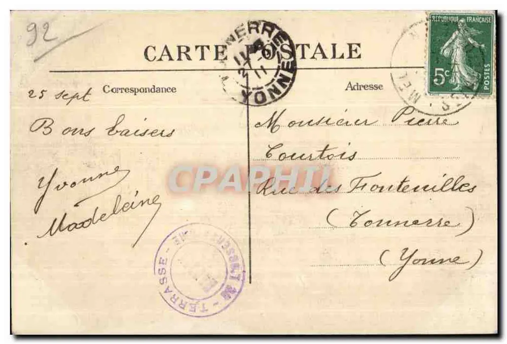 Forêt de Bellevue-Meudon — Der Eisenstiege führend zur zweiten Terrasse — F.F. Paris n°129 - Rückseite