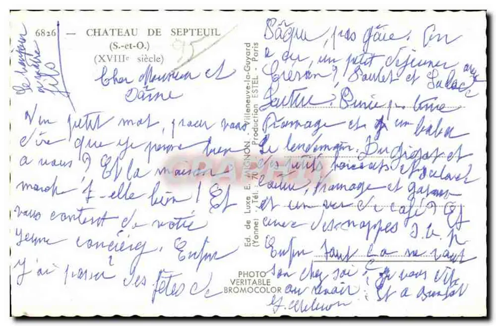 Schloss Septeuil — 18. Jahrhundert — E. Mignon - Rückseite