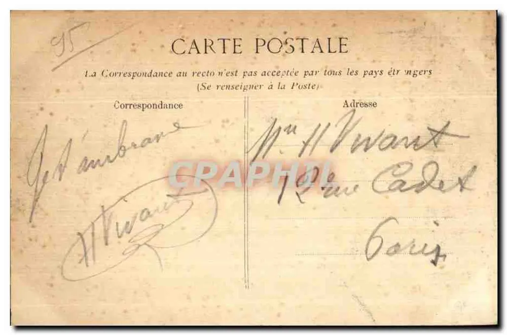 Avenue du Château de FRANCONVILLE — Sammlung Levasseur — unbekannter Verleger - Rückseite