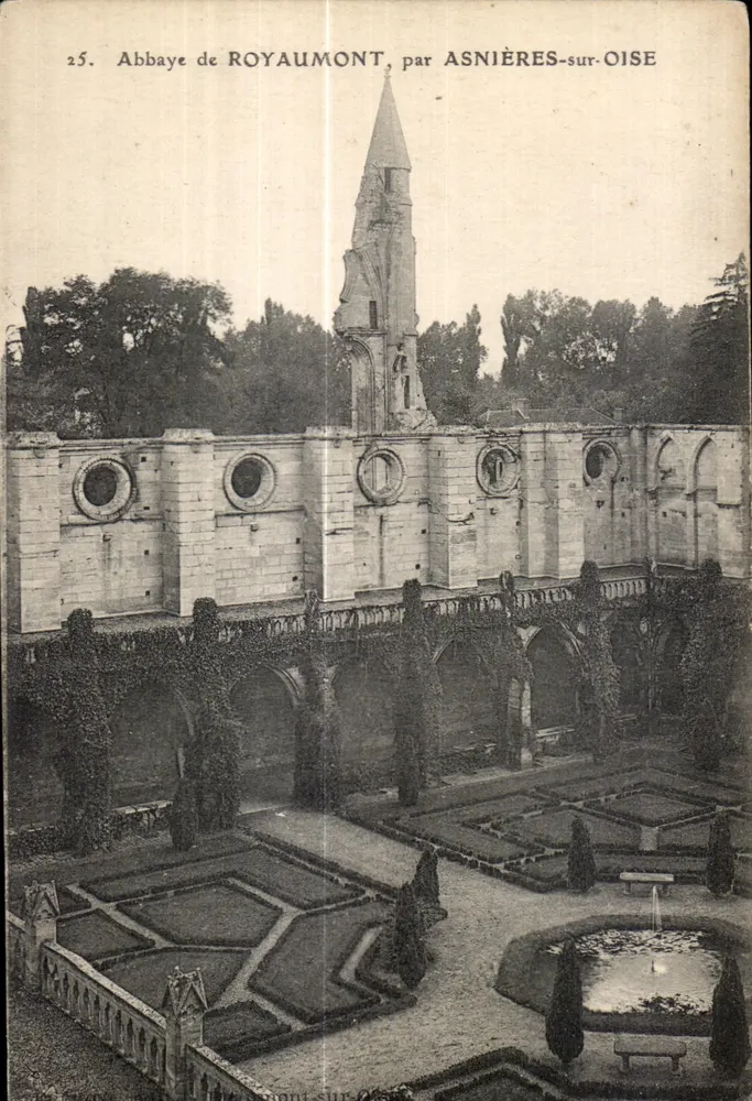 Abadia de Royaumont — ruínas e jardim — por Asnières-sur-Oise - Frente