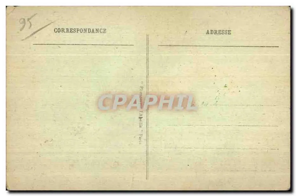 Beim Rückweg von Pontoise — Landschaftsszene mit Händler und Frau — Verleger 'Photographe Labelle' Paris - Rückseite