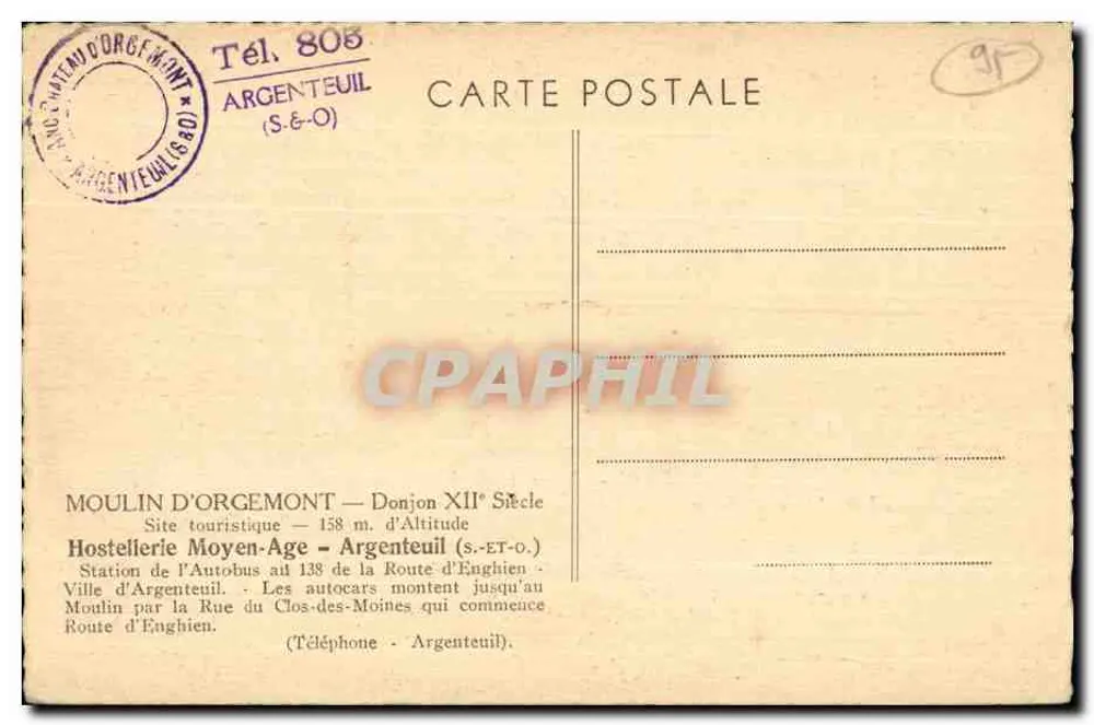 Mühle von Orgemont — Donjon des 12. Jahrhunderts — Argenteuil (S.-et-O.) - Rückseite