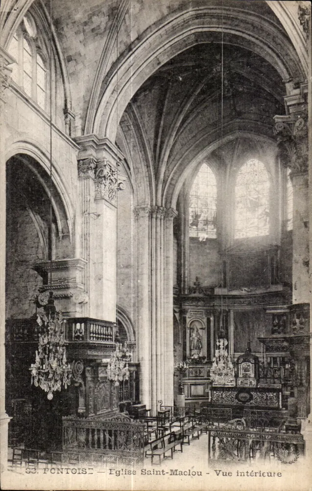 Pontoise — Kirche Saint-Maclou — Innenansicht - Vorderseite