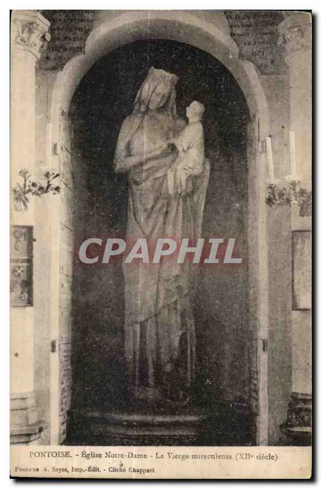 Pontoise - Kirche Notre-Dame - Die Wunderbare Jungfrau (12. Jahrhundert) - Vorderseite