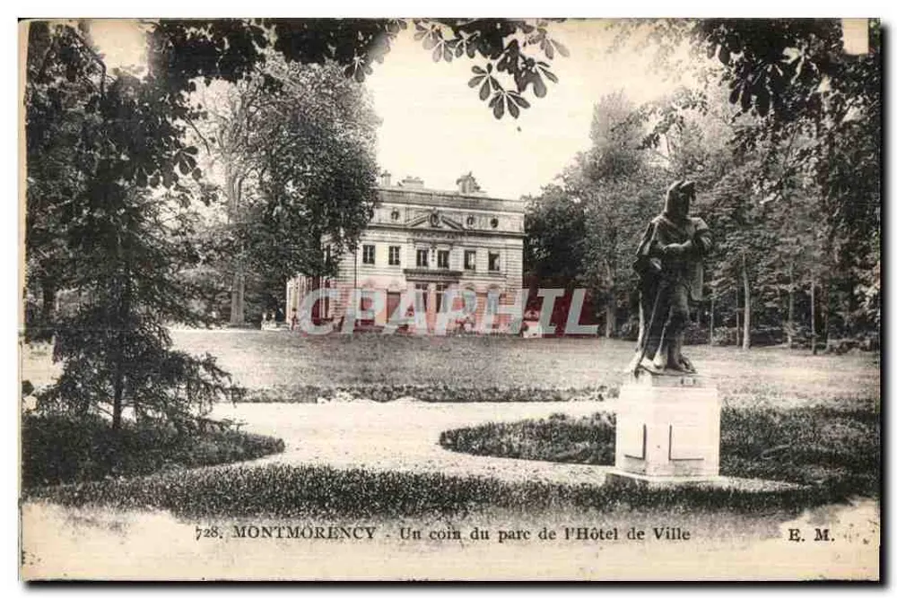 Montmorency — Ein Stück des Parks des Rathauses — E. M. - Vorderseite