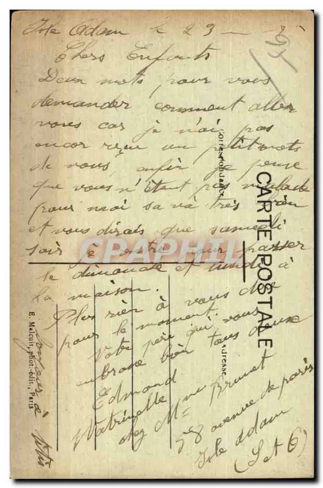 Isle-Adam — Schloss der Forgets - Der Wintergarten — E. M. - Rückseite