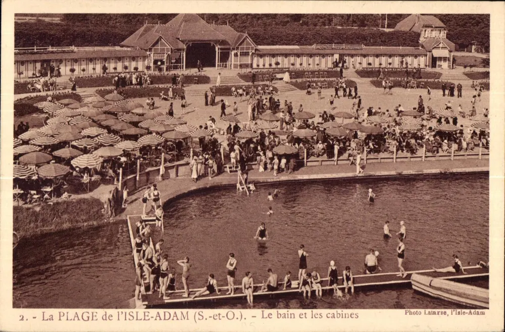 Der STRAND von ISLE-ADAM (S.-et-O.) — Das Bad und die Kabinen — Foto Latarse, l'Isle-Adam - Vorderseite