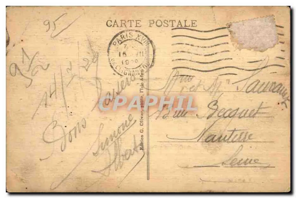 Ilha-Adam - A Praia — edição G. Olivier, n°122 - Verso