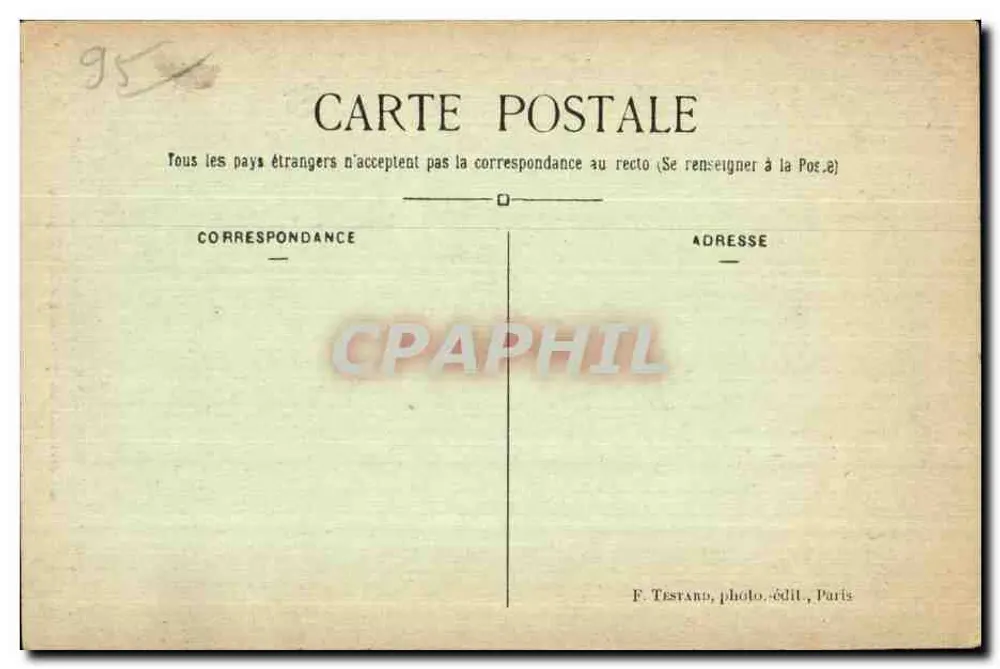 L'ISLE-ADAM — Eine der Skulpturen, die den Portal der Kirche schmücken — E. M. n° 7042 - Rückseite