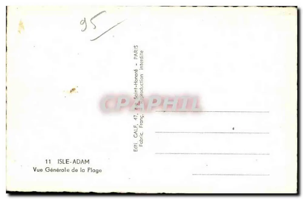 Praia de l'Isle-Adam — vista geral — Editor ISLE-ADAM, n°11 - Verso