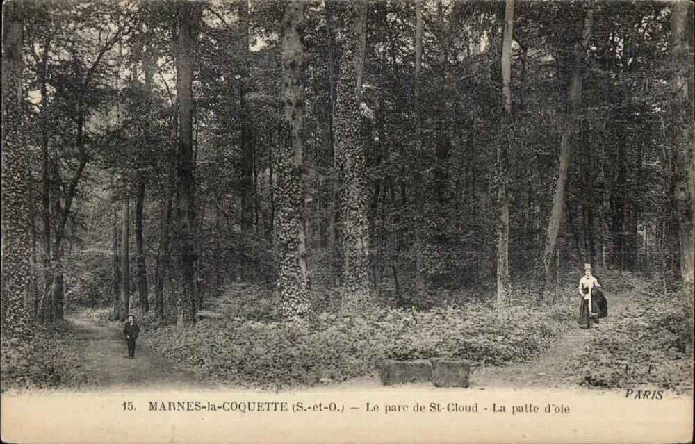 Marnes-la-Coquette (S.-et-O.) — Ansicht des Parks von St-Cloud — La patte d’oie — F. Fleury, Paris - Vorderseite