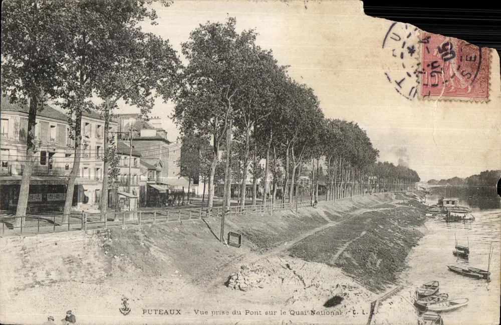 Puteaux — Ansicht vom Pont sur le Quai National — Verlag C.L. - Vorderseite