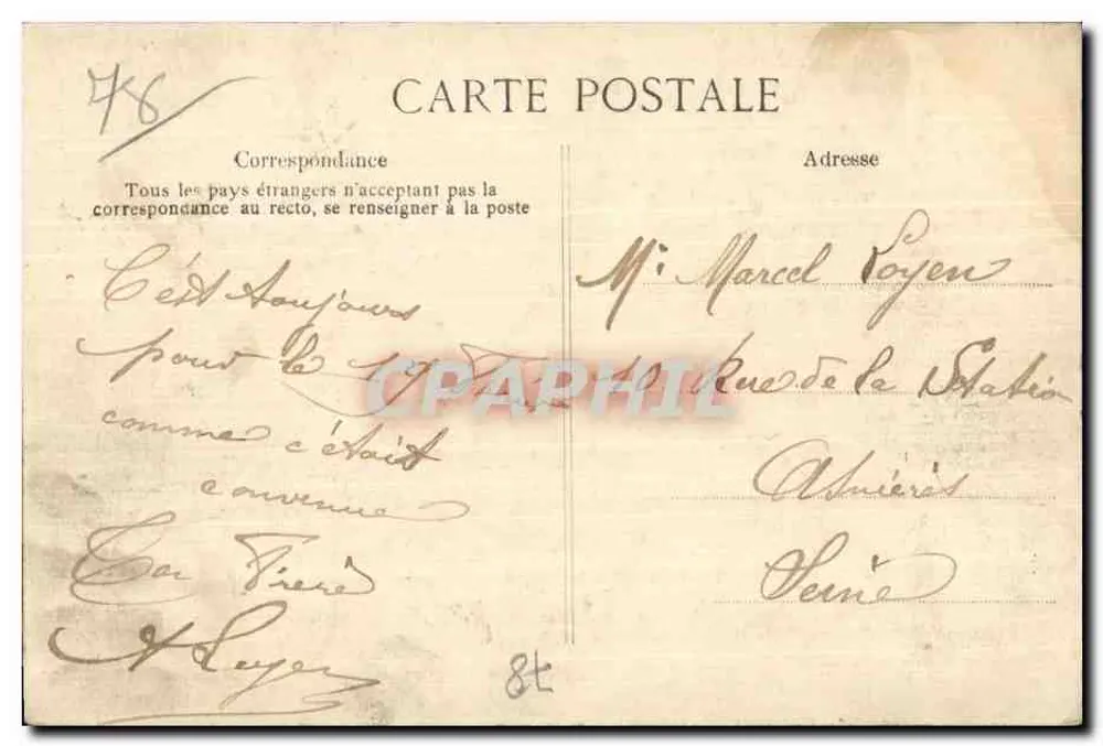 Überschwemmung der Seine — Port-Marly, Rue de Paris — 1. Februar 1910 - Rückseite