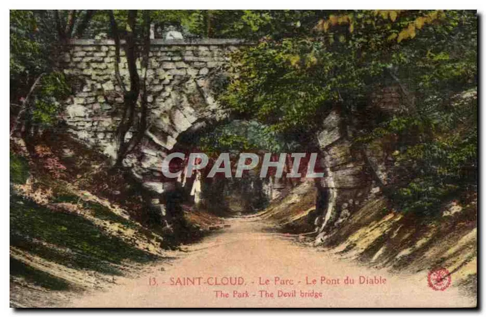 Saint-Cloud - O Parque - O Ponte do Diabo — Imp. fot. « L'Abbé » Paris, n°13 - Frente