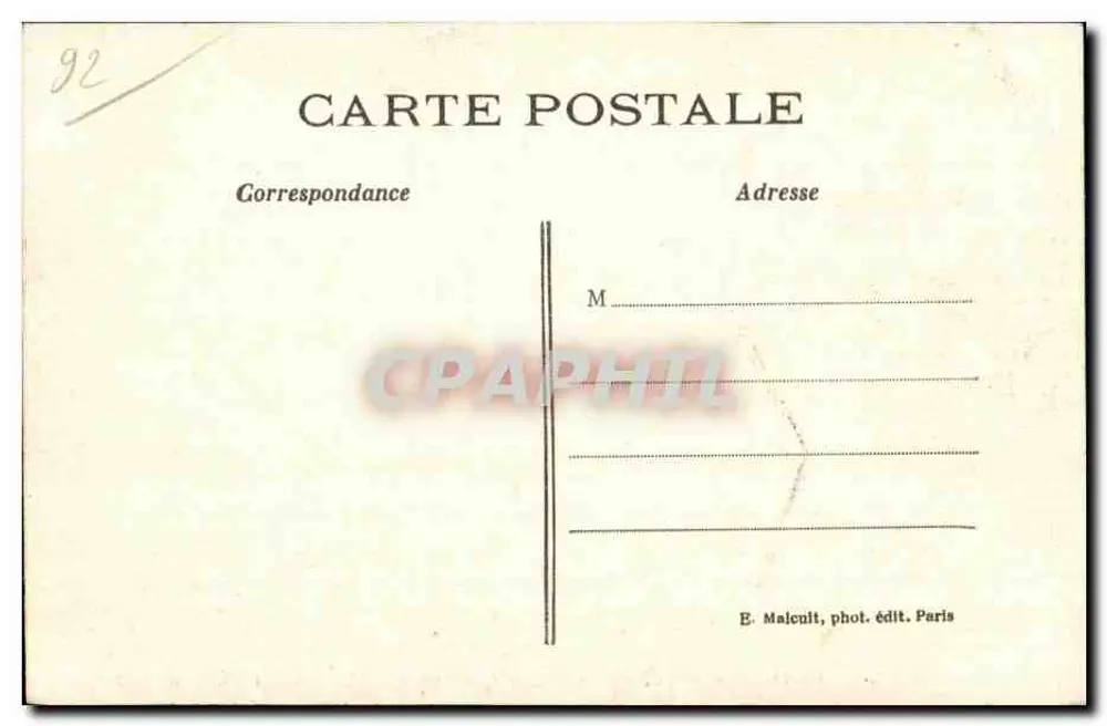Saint-Cloud — Ansicht der Terrassen des alten Schlosses — E. M. - Rückseite