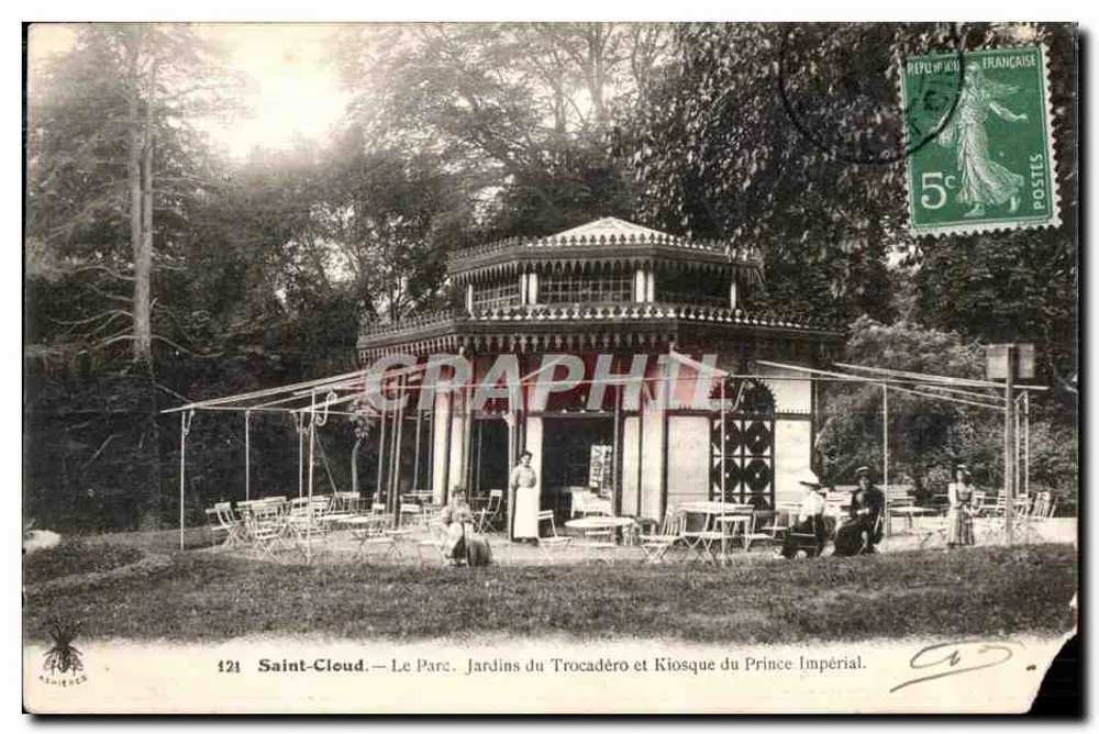 Saint-Cloud — Der Park. Gärten des Trocadéro und Kiosk des Kaiserlichen Prinzen — Gesellschaft der Ansichtskarten - Vorderseite