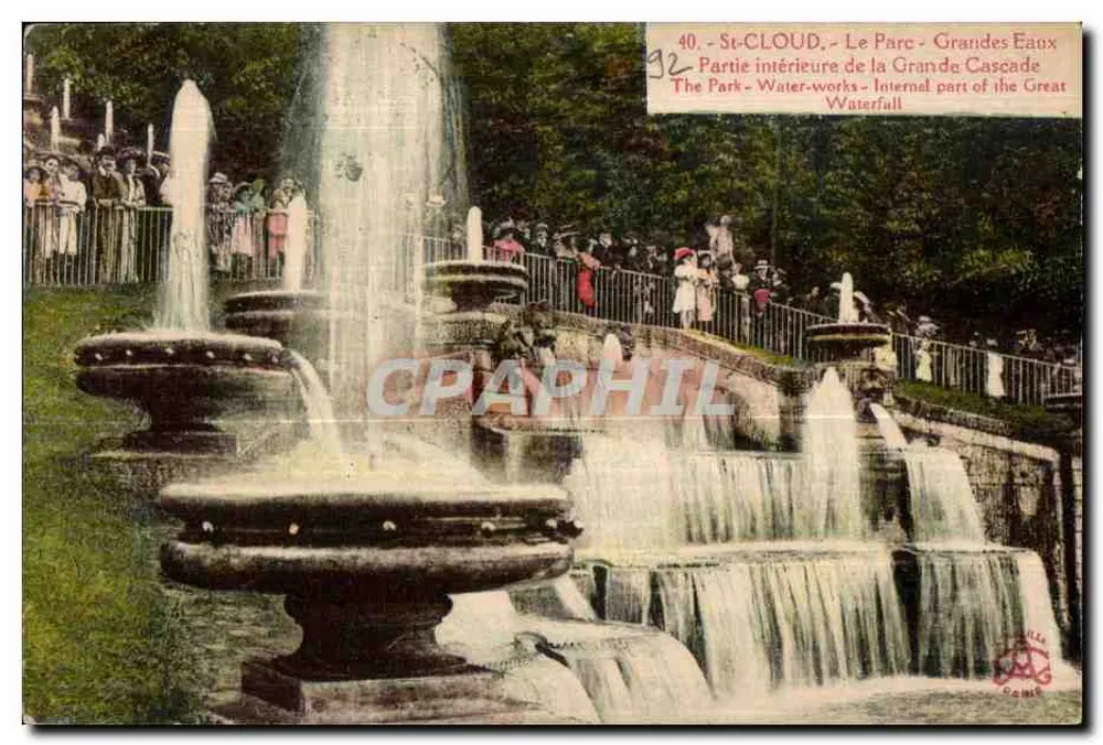 St-Cloud - Der Park - Große Wasserfälle - Innenbereich der Großen Wasserfall - Vorderseite